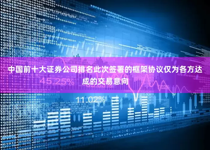 中国前十大证券公司排名此次签署的框架协议仅为各方达成的交易意向