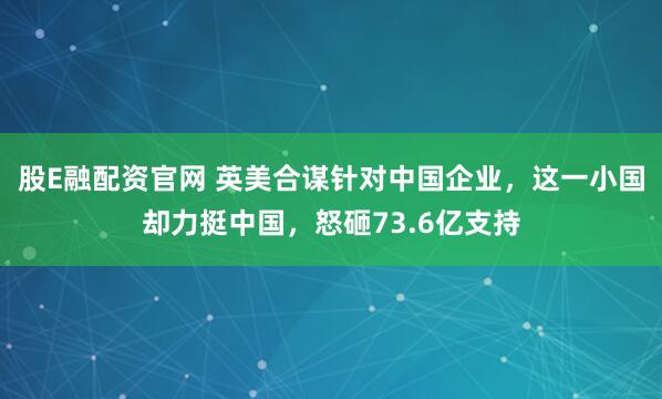股E融配资官网 英美合谋针对中国企业，这一小国却力挺中国，怒砸73.6亿支持